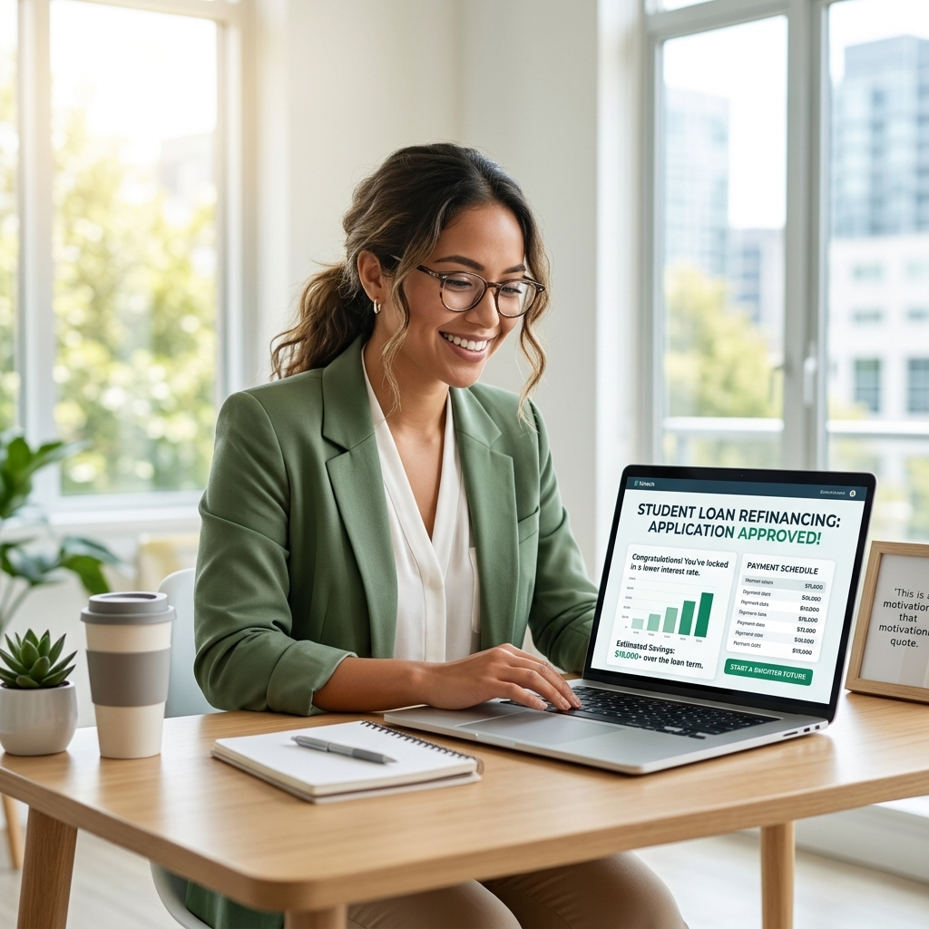 A successful U.S. borrower using one of the best student loan refinance lenders to save money.