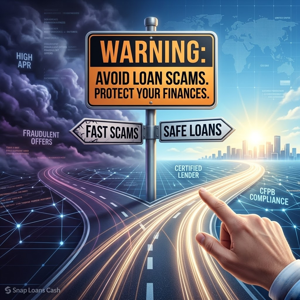 A borrower choosing between safe and predatory urgent loans for bad credit.