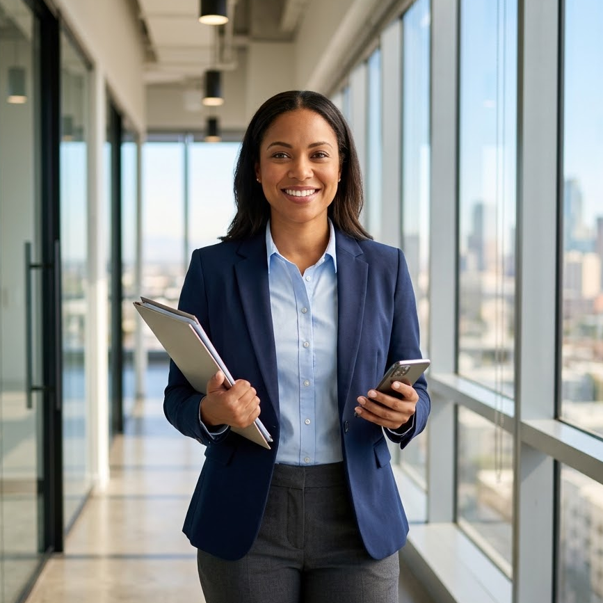 A confident borrower successfully learning how to refinance student loans in the U.S.
