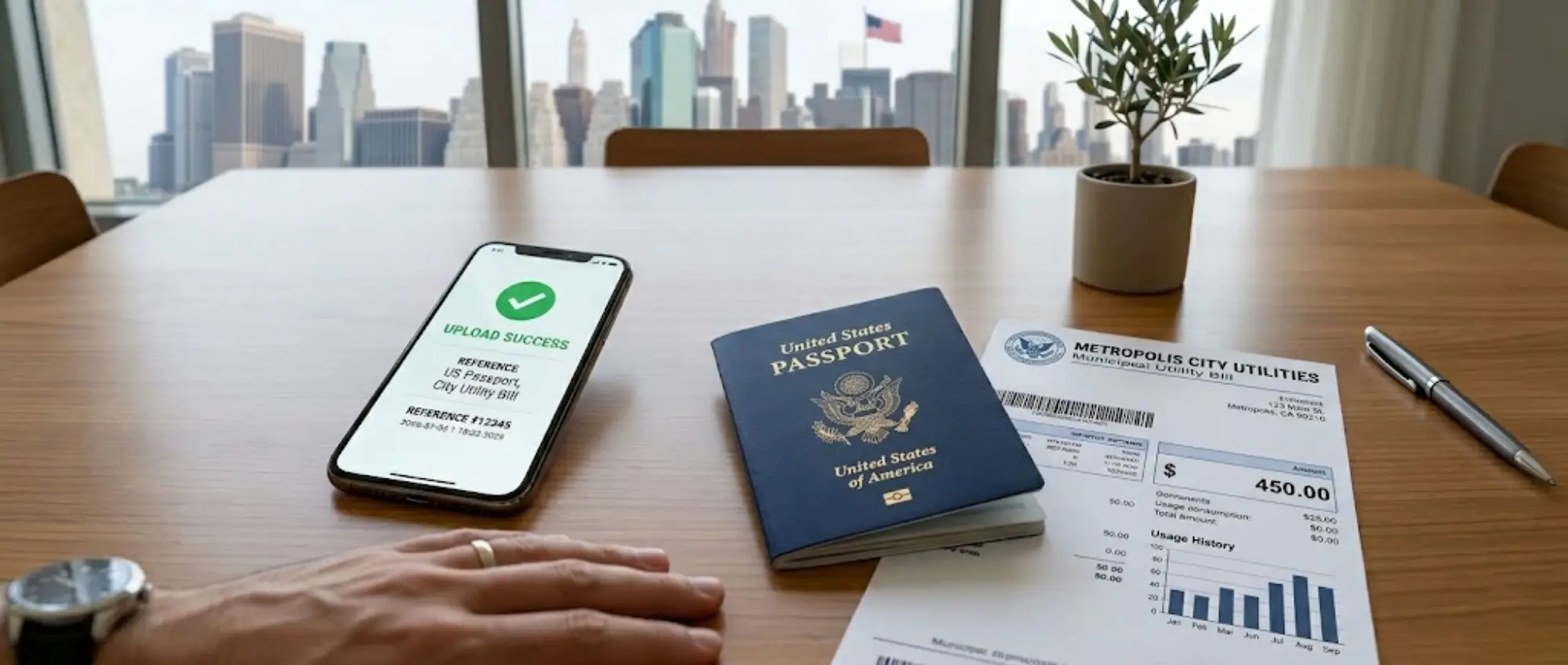 Uploading identification forms to apply for a personal loan online.