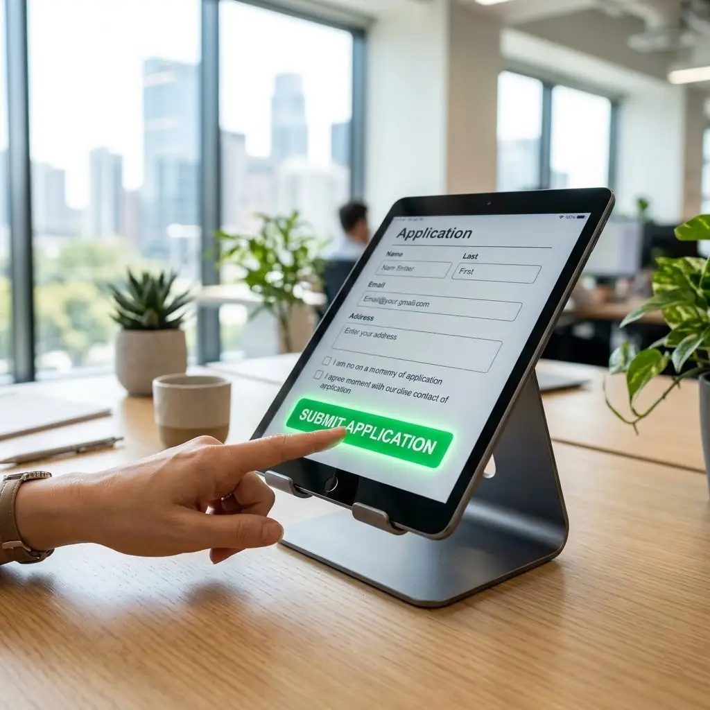 A U.S. consumer completing the steps to apply for a personal loan online.